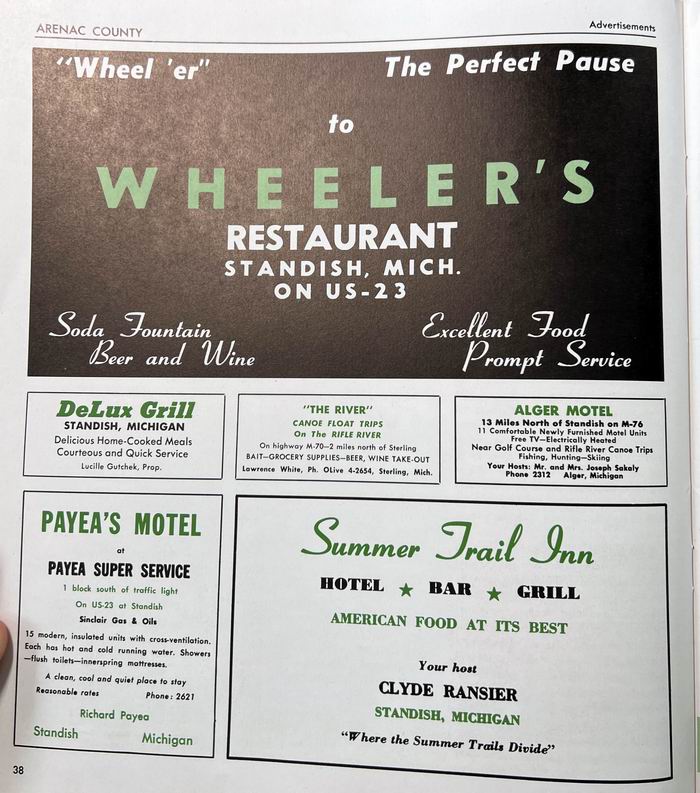 Wheelers Restaurant - Old Ad From 1959 Playtime Guidebook